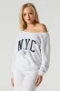 Off Shoulder French Terry Sweatshirt sold by Urban Planet