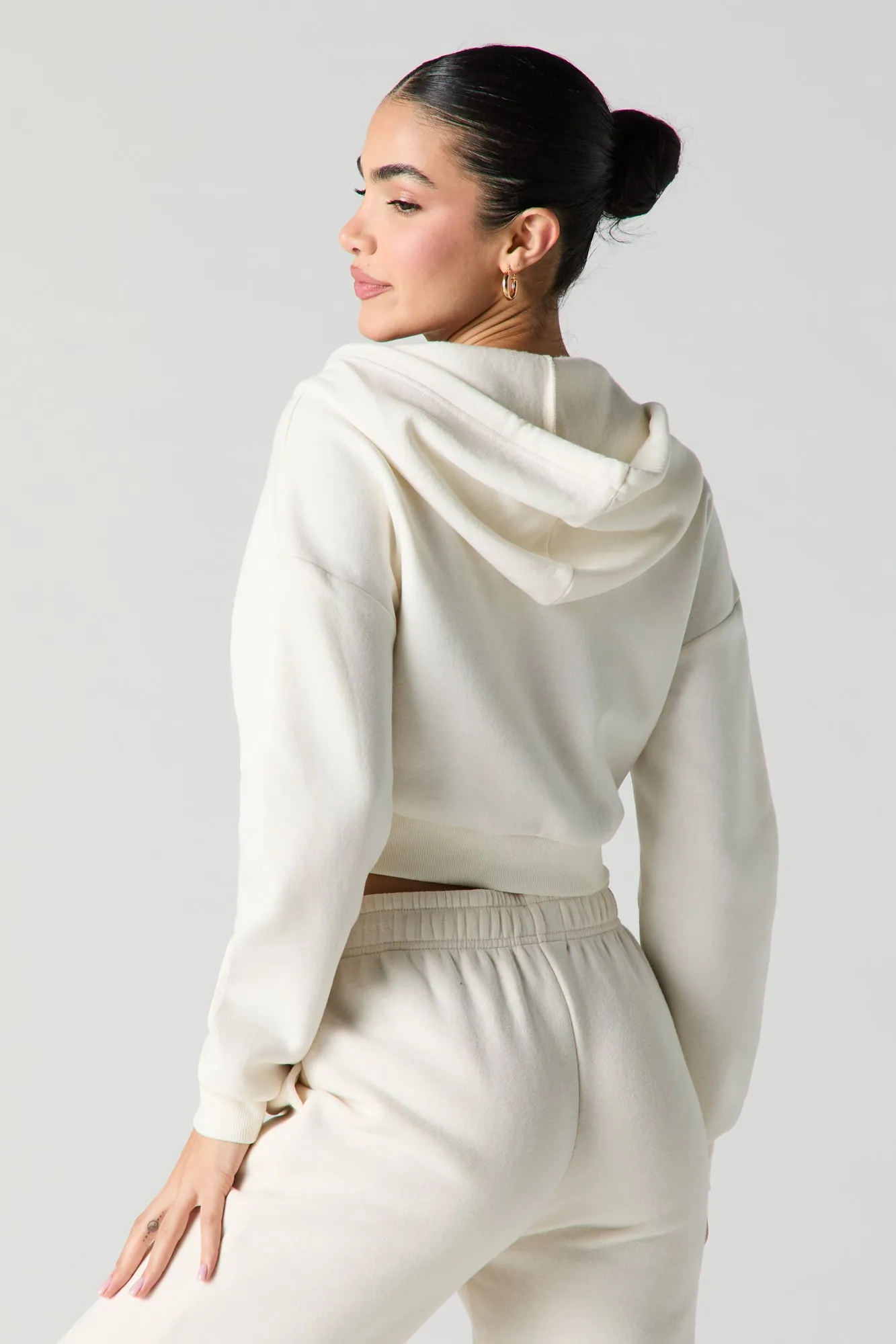 Active Fleece Cropped Zip-Up Hoodie sold by Urban Planet product image thumbnail 2