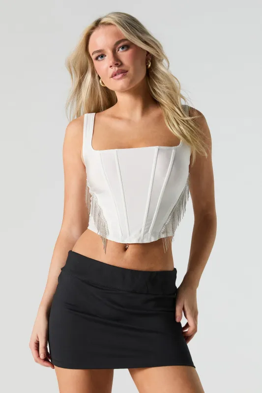 Beaded Fringe Corset Top sold by Urban Planet