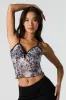 Camisole courte en filet imprimé avec liséré de dentelle sold by Urban Planet
