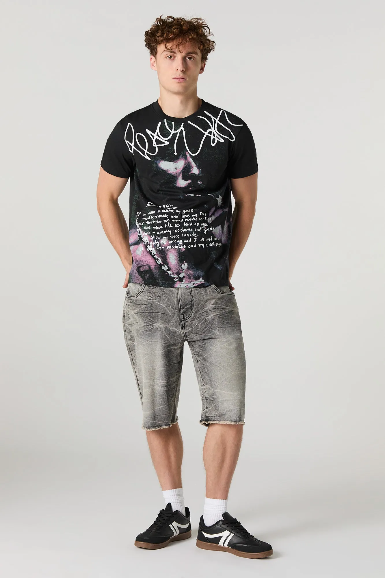 T-shirt à imprimé Tupac Lyrics sold by Urban Planet product image thumbnail 3