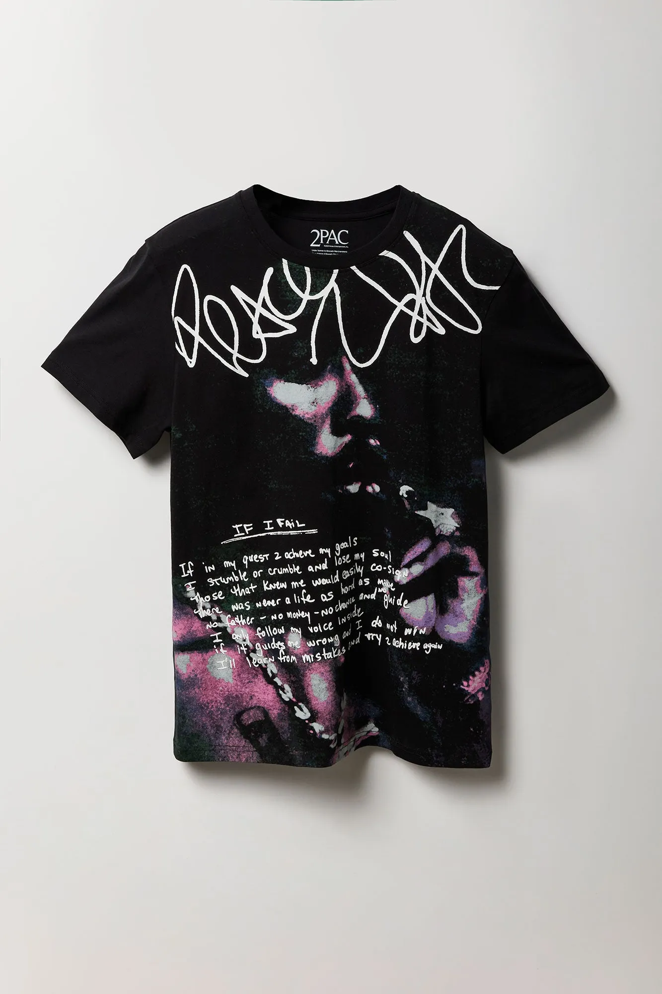 T-shirt à imprimé Tupac Lyrics sold by Urban Planet product image thumbnail 4