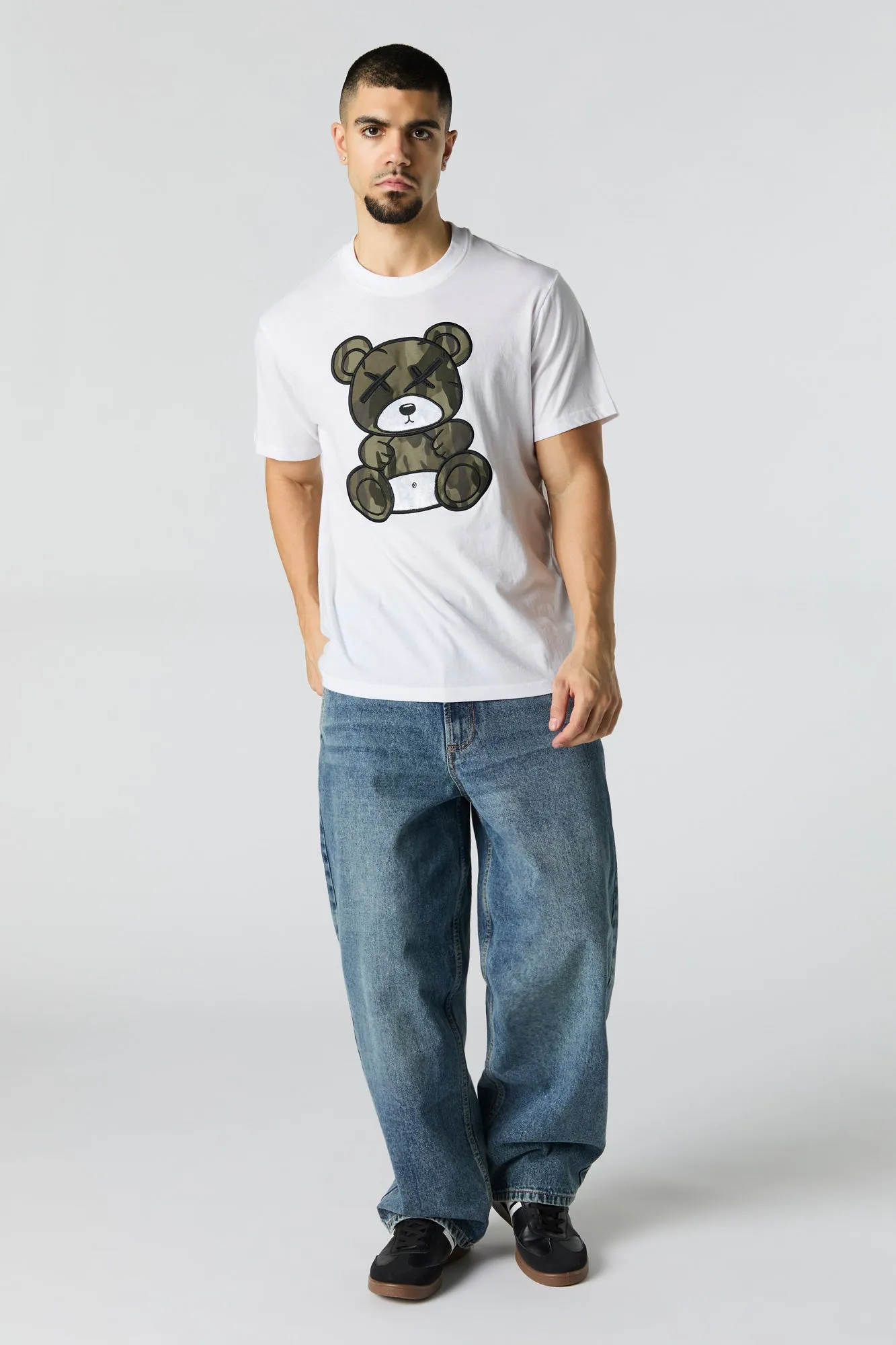 Camo Bear Embroidered T-Shirt sold by Urban Planet product image thumbnail 3