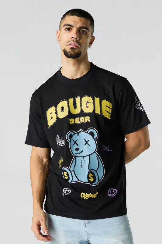 Bougie Bear Graphic Rhinestone T-Shirt sold by Urban Planet