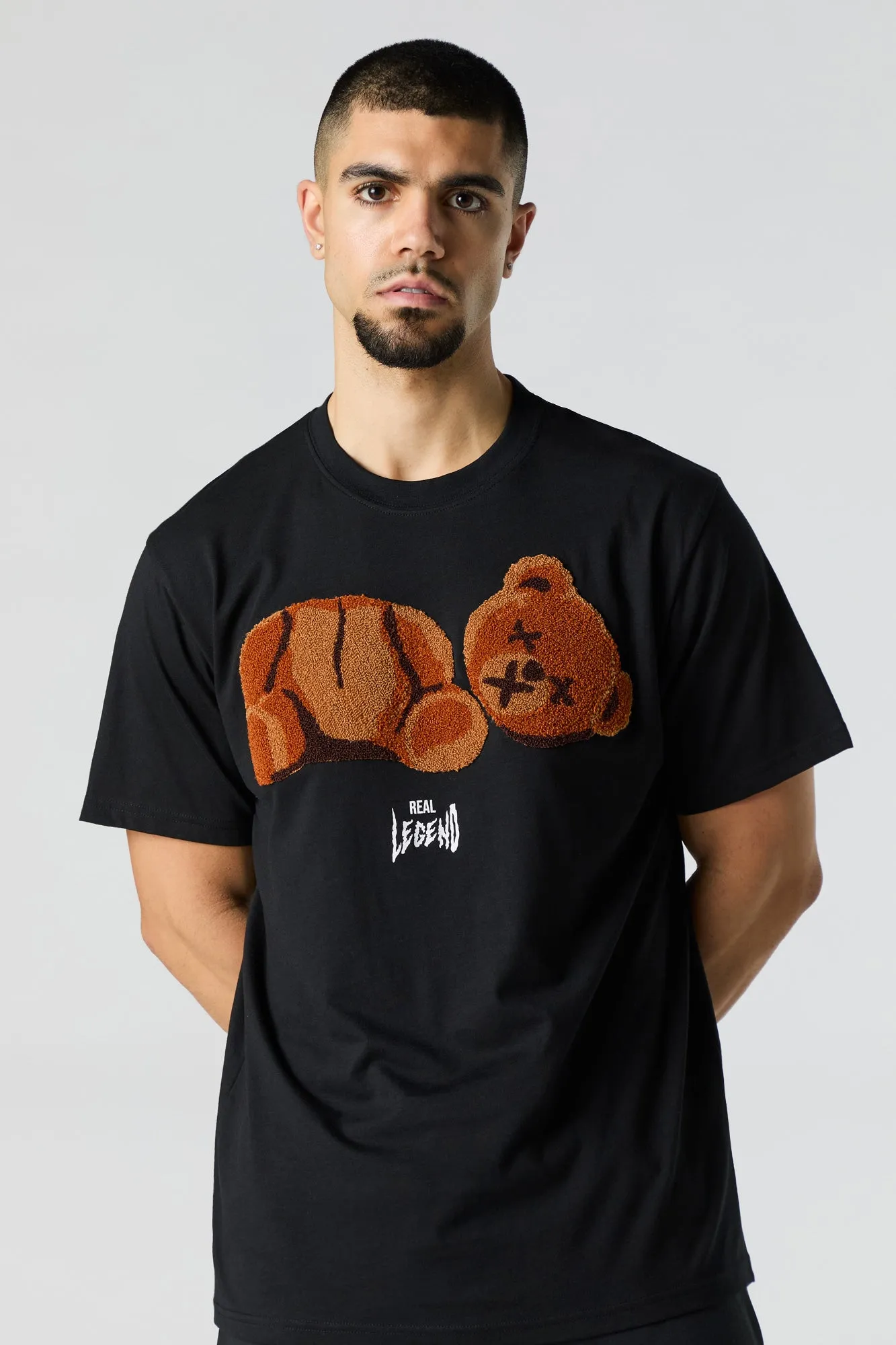 T-shirt avec motif brodé Headless Bear en chenille sold by Urban Planet