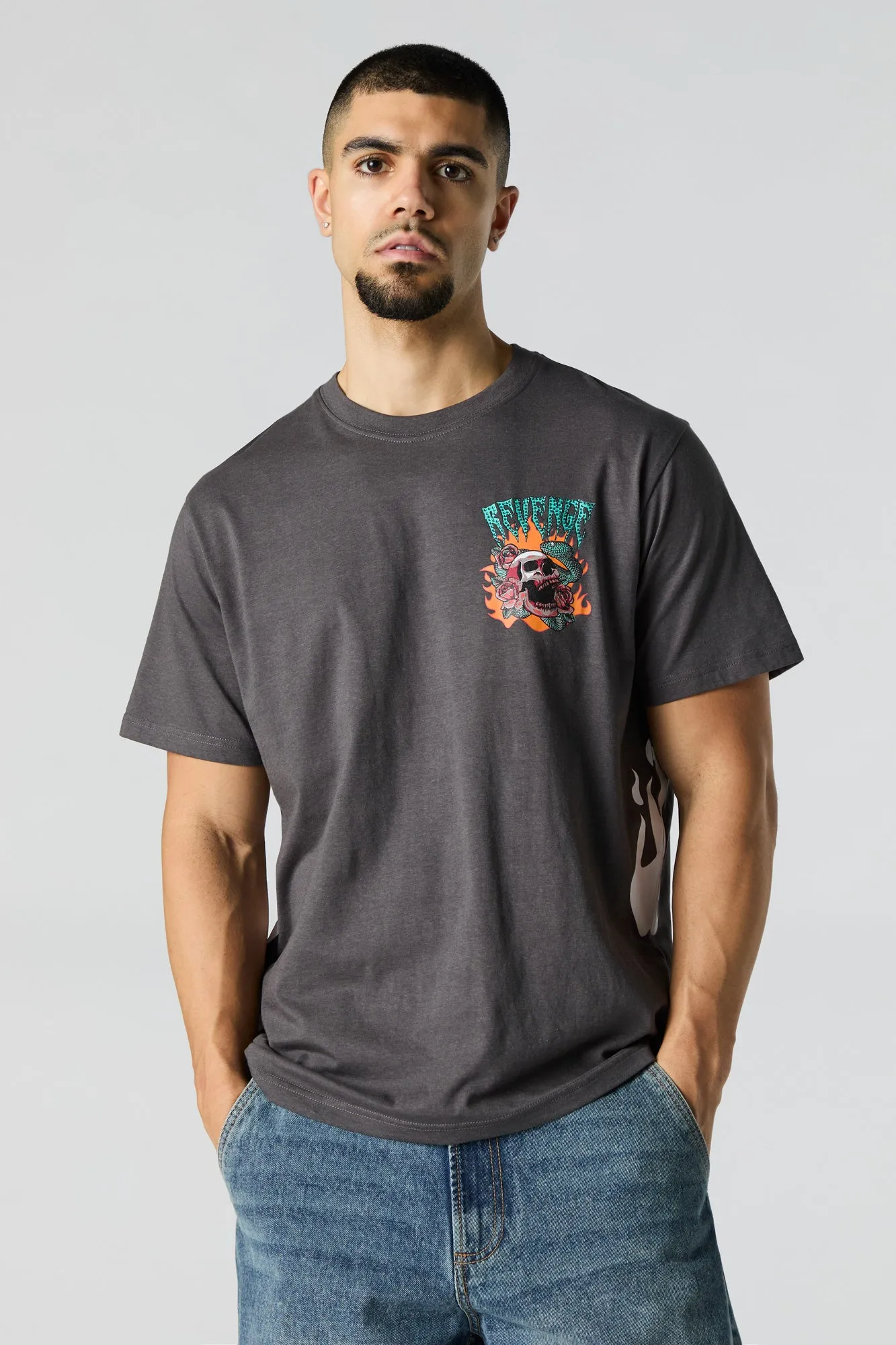 T-shirt à imprimé Revenge avec pierres du Rhin sold by Urban Planet product image thumbnail 2