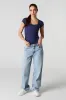 Ribbed Square Neck Short Sleeve Bodysuit sold by Urban Planet