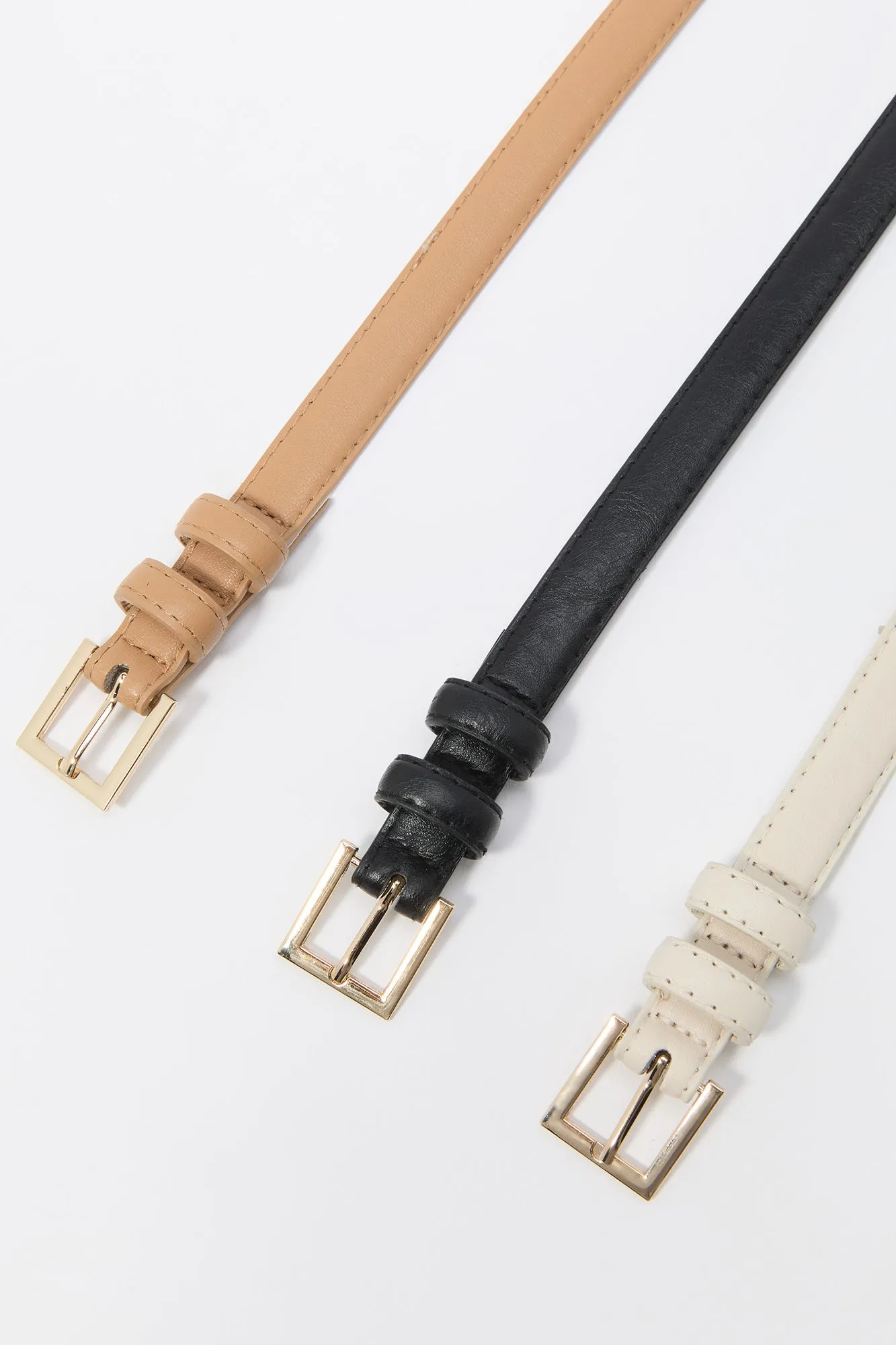 Thin Faux-Leather Belt (3 Pack) sold by Urban Planet product image thumbnail 4