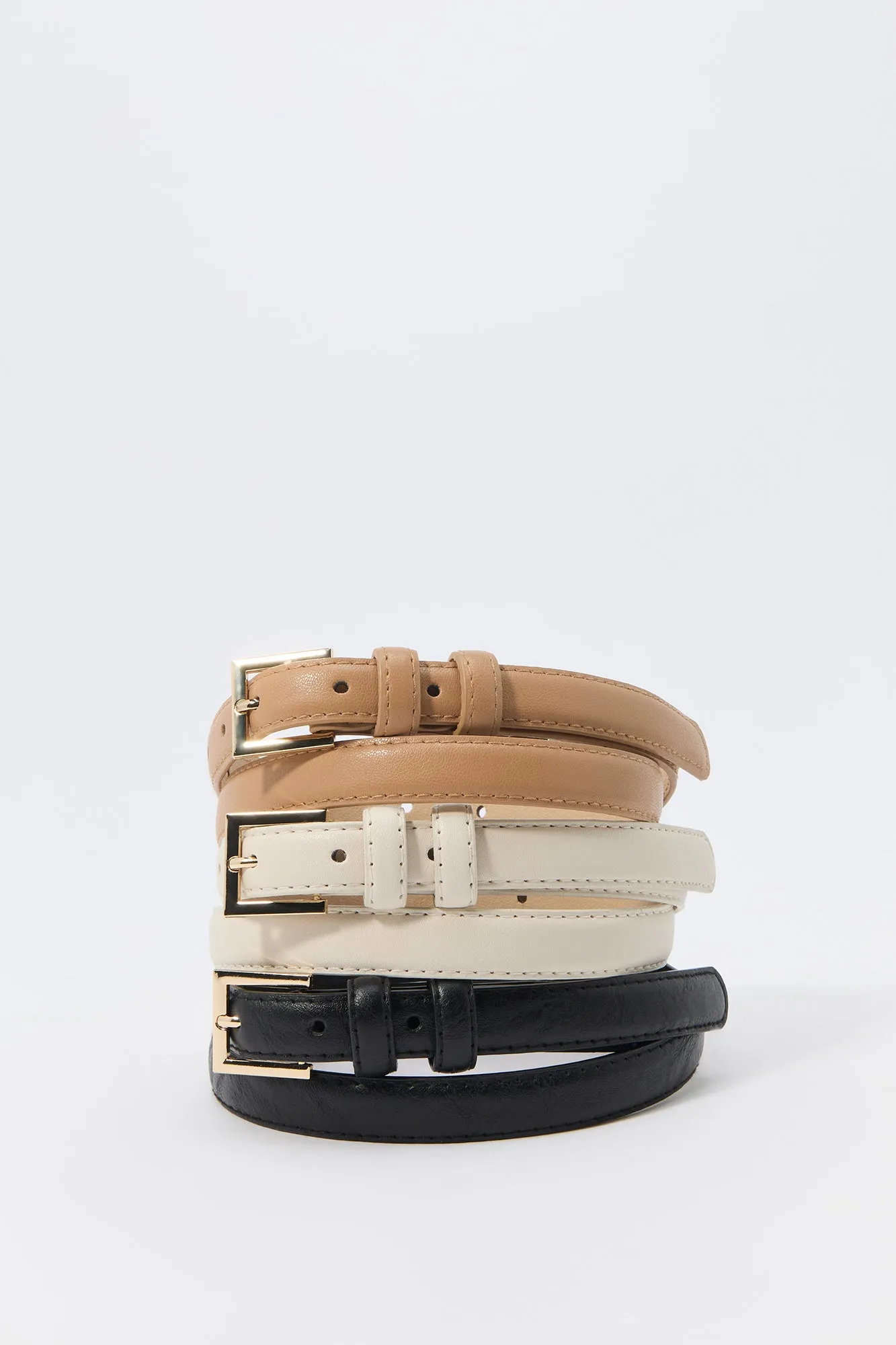 Thin Faux-Leather Belt (3 Pack) sold by Urban Planet product image thumbnail 3