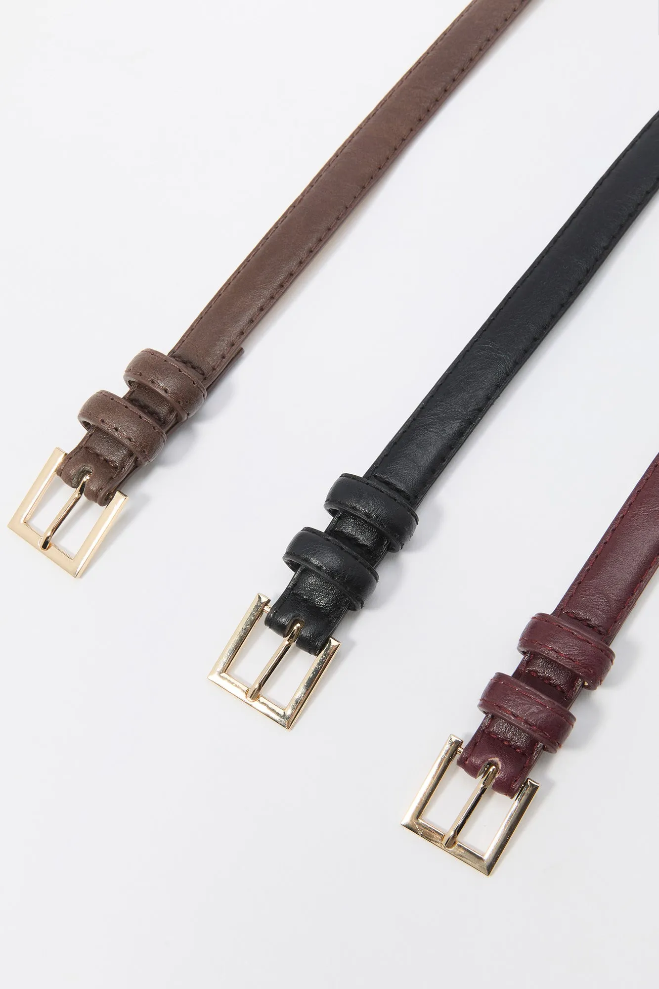 Thin Faux-Leather Belt (3 Pack) sold by Urban Planet product image thumbnail 2