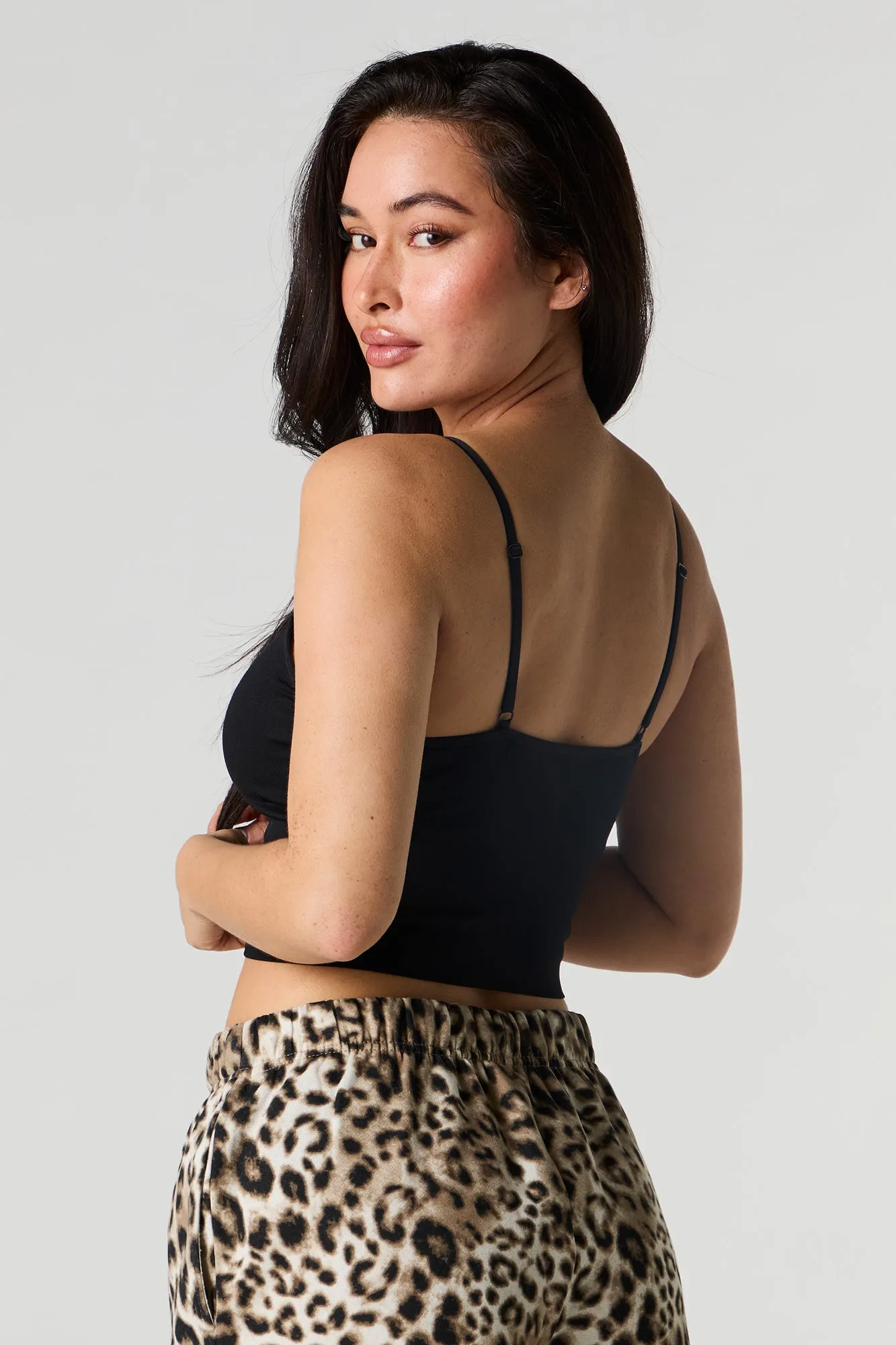Seamless Cropped Cami with Built-In Cups sold by Urban Planet product image thumbnail 5