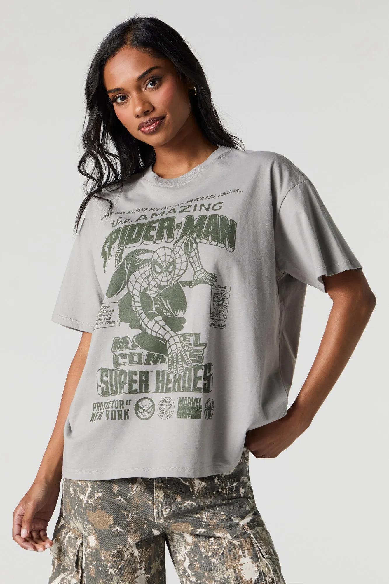 The Amazing Spider-Man Graphic Boyfriend T-Shirt sold by Urban Planet