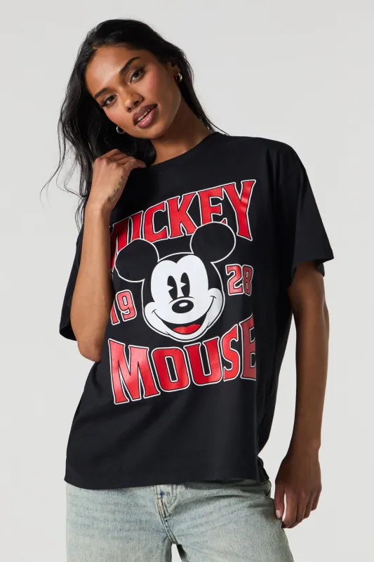 T-shirt de coupe garçonne à imprimé Mickey Mouse sold by Urban Planet