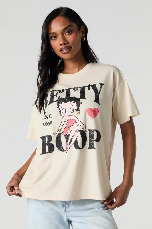 T-shirt de coupe garçonne à imprimé Betty Boop sold by Urban Planet