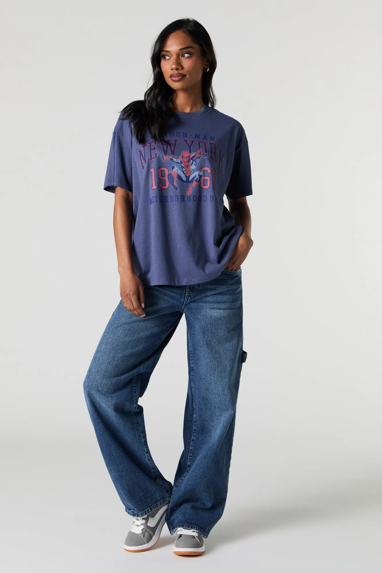 T-shirt de coupe garçonne à imprimé Spider-Man New York sold by Urban Planet product image thumbnail 3