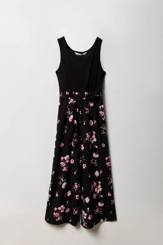 Girls Floral Belted Wide Leg Jumpsuit sold by Urban Planet