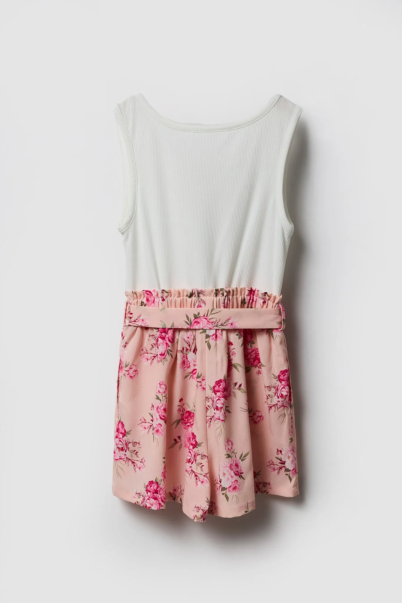 Girls Floral Belted Romper sold by Urban Planet product image thumbnail 2