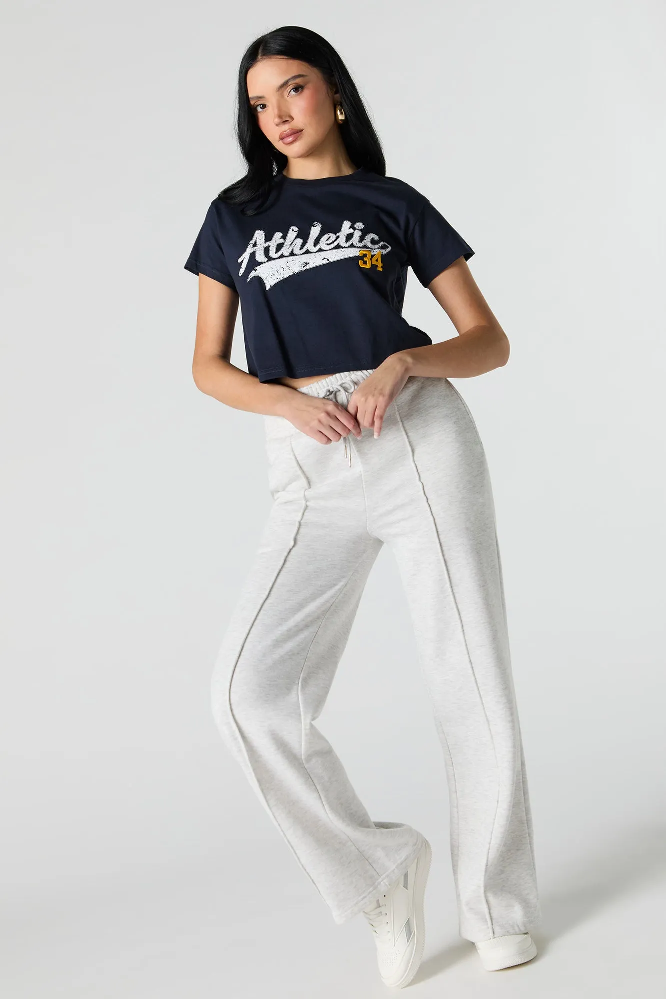 Athletic Graphic Embroidered Cropped T-Shirt sold by Urban Planet product image thumbnail 3