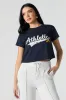 Athletic Graphic Embroidered Cropped T-Shirt sold by Urban Planet