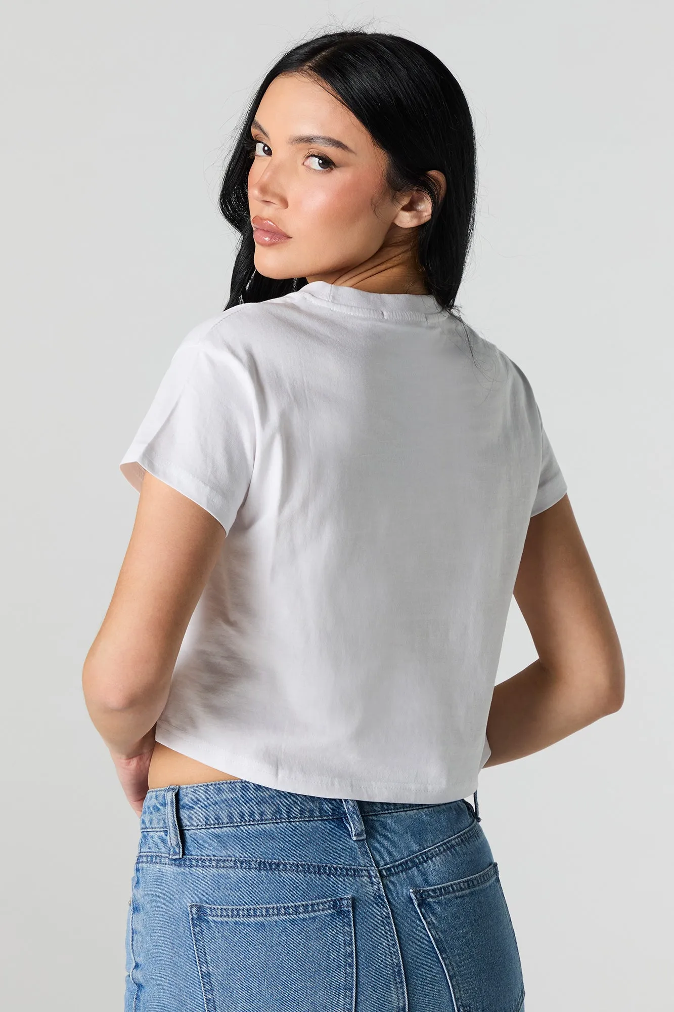 NYC Embroidered Cropped T-Shirt sold by Urban Planet product image thumbnail 5