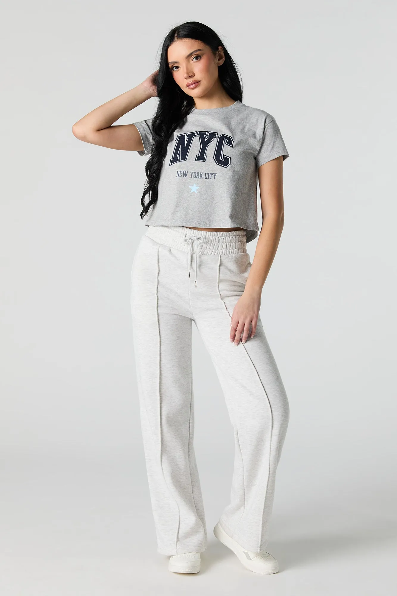 NYC Embroidered Cropped T-Shirt sold by Urban Planet product image thumbnail 3
