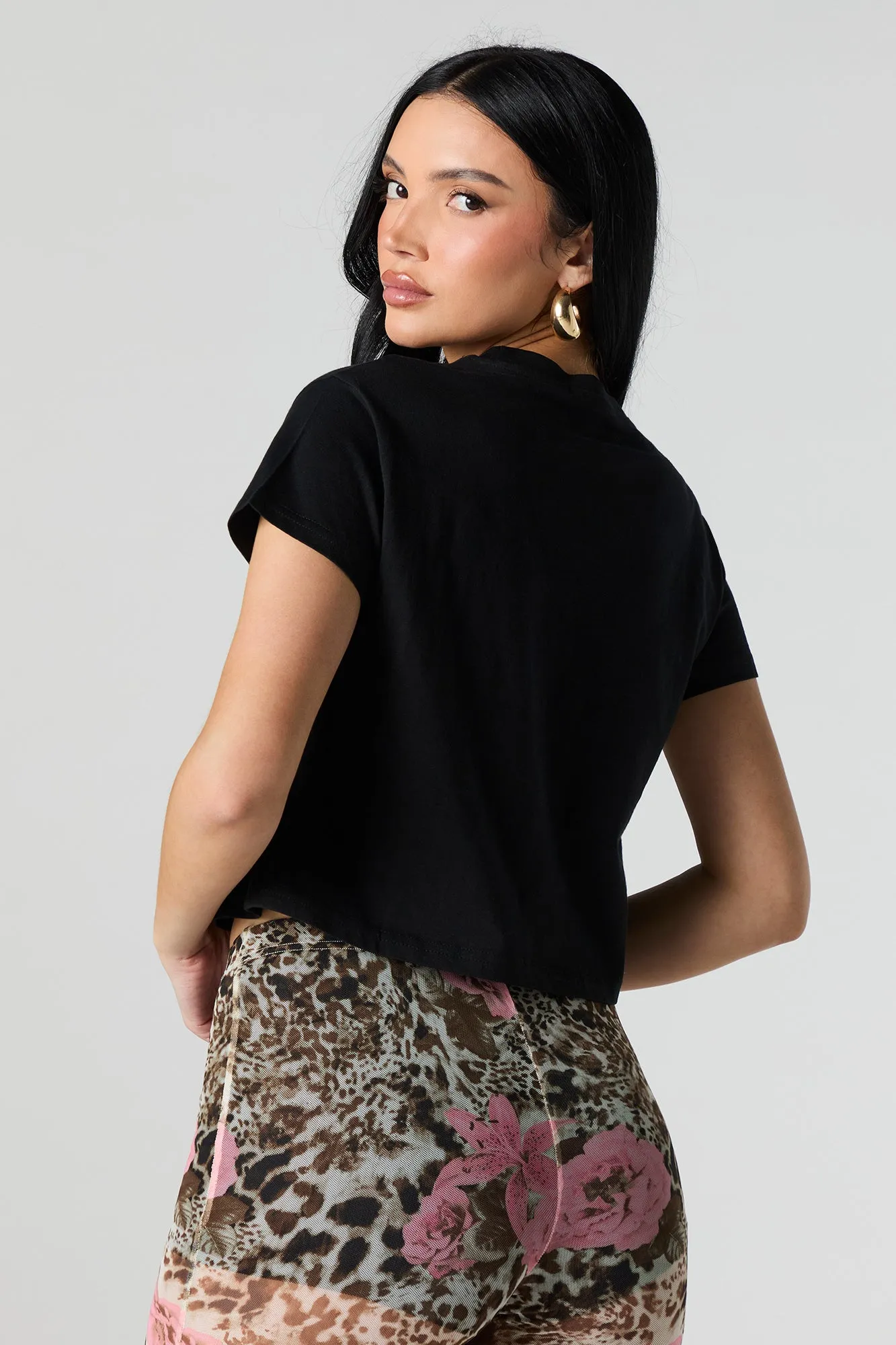 Cowboy Dreams Rhinestone Graphic Cropped T-Shirt sold by Urban Planet product image thumbnail 2