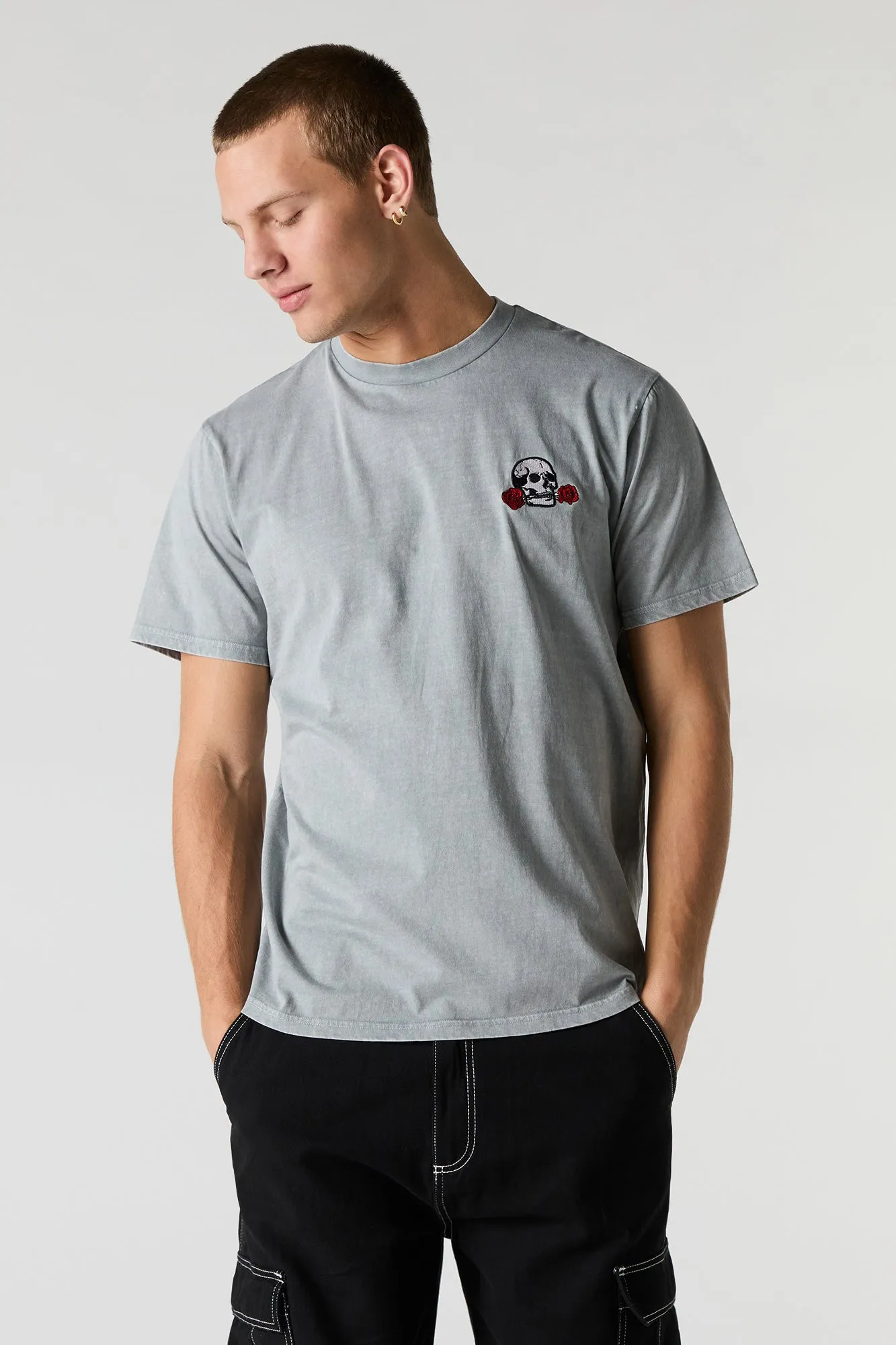 Embroidered Washed T-Shirt sold by Urban Planet