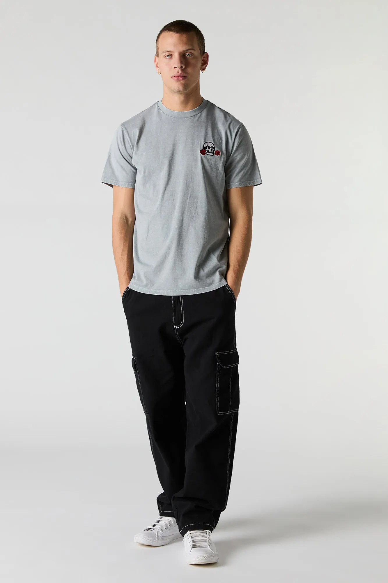 Embroidered Washed T-Shirt sold by Urban Planet product image thumbnail 3