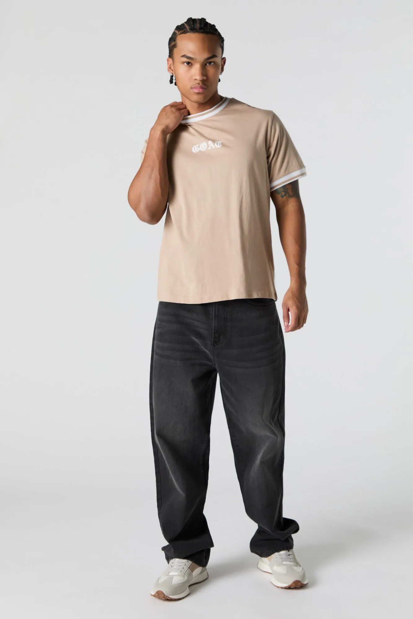 T-shirt imprimé à liséré contrastant sold by Urban Planet product image thumbnail 3