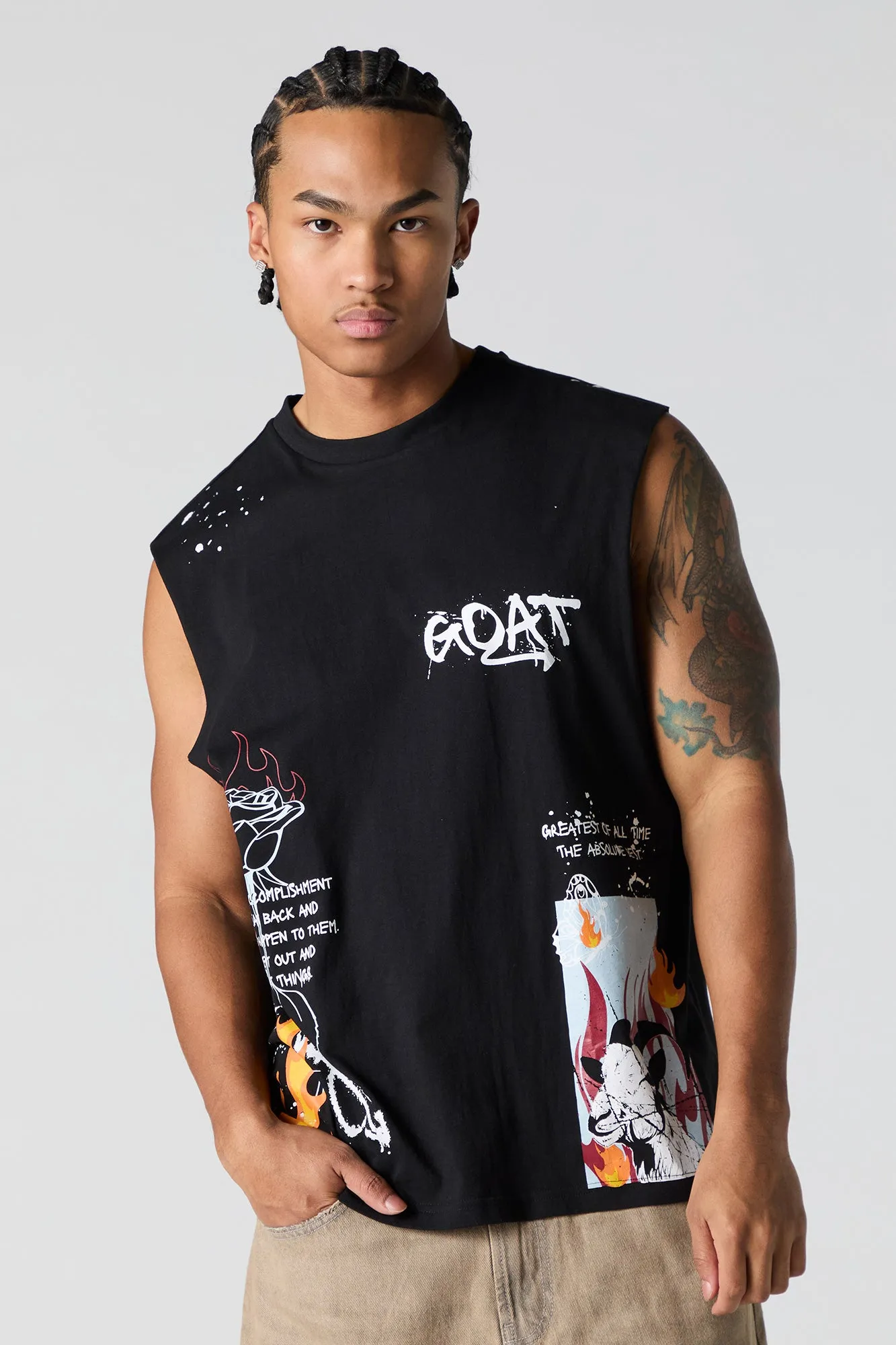 GOAT Graphic Muscle Tank sold by Urban Planet product image thumbnail 2