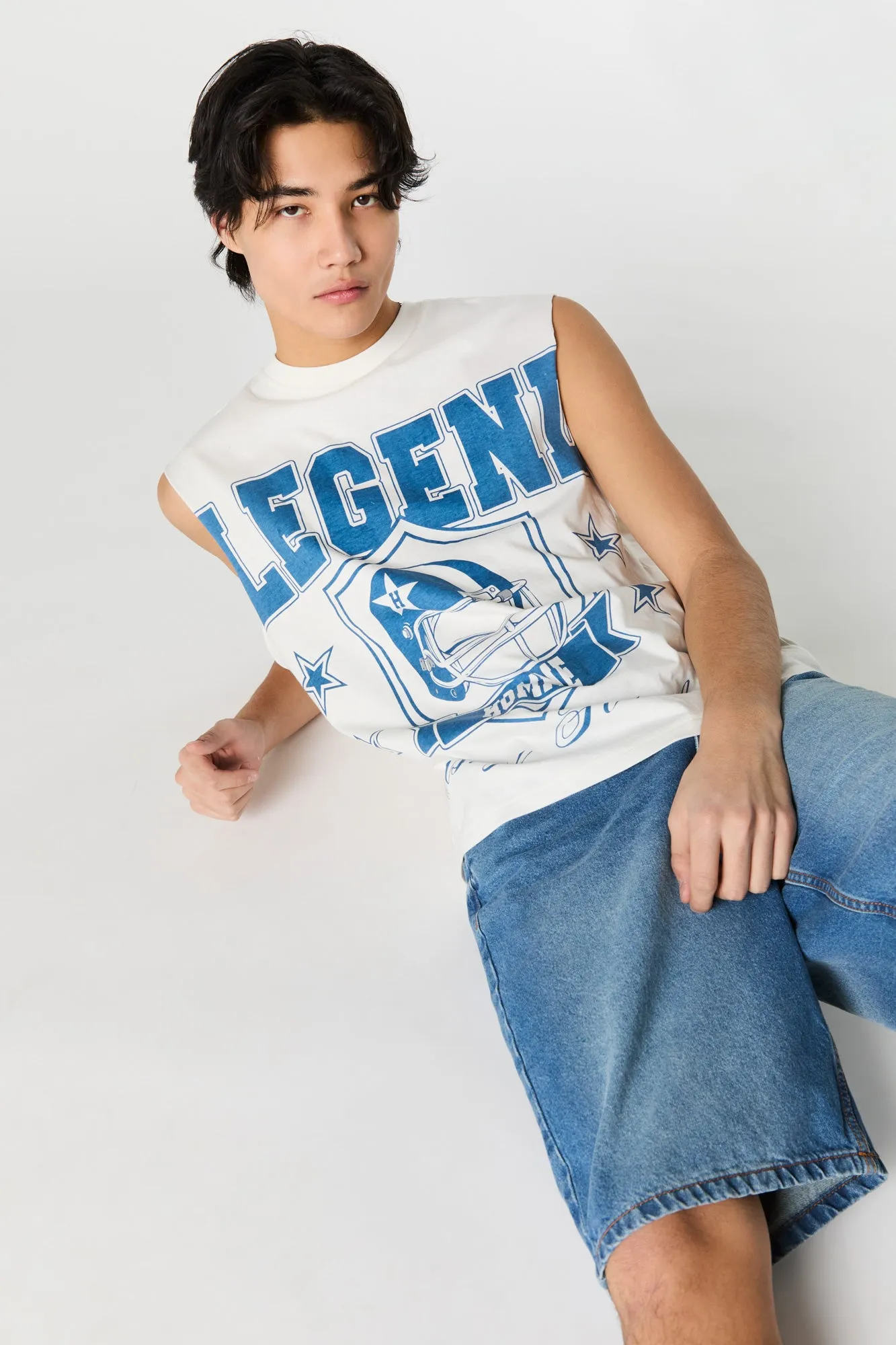 Varsity Football Graphic Muscle Tank sold by Urban Planet