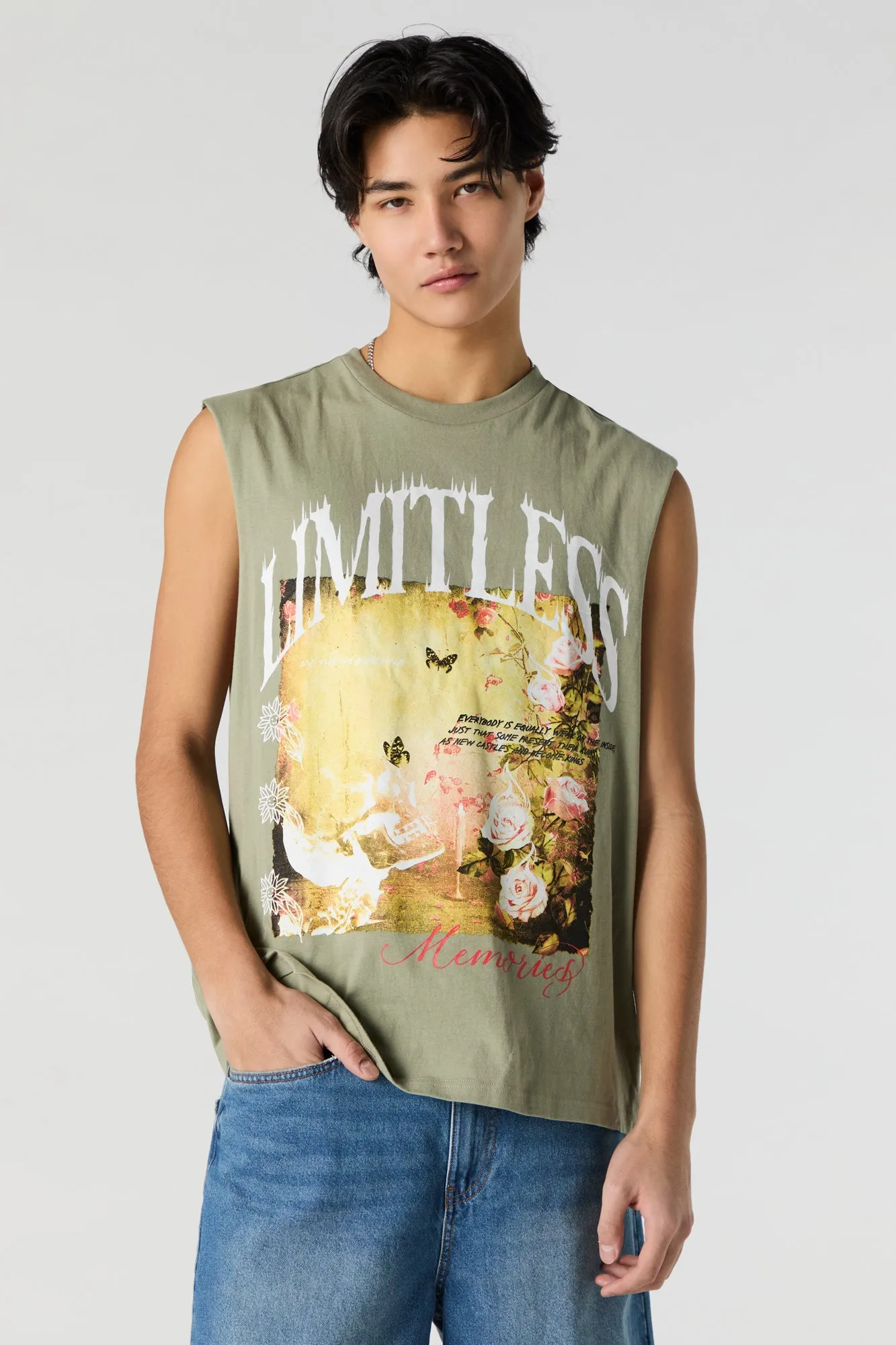 Limitless Graphic Muscle Tank sold by Urban Planet