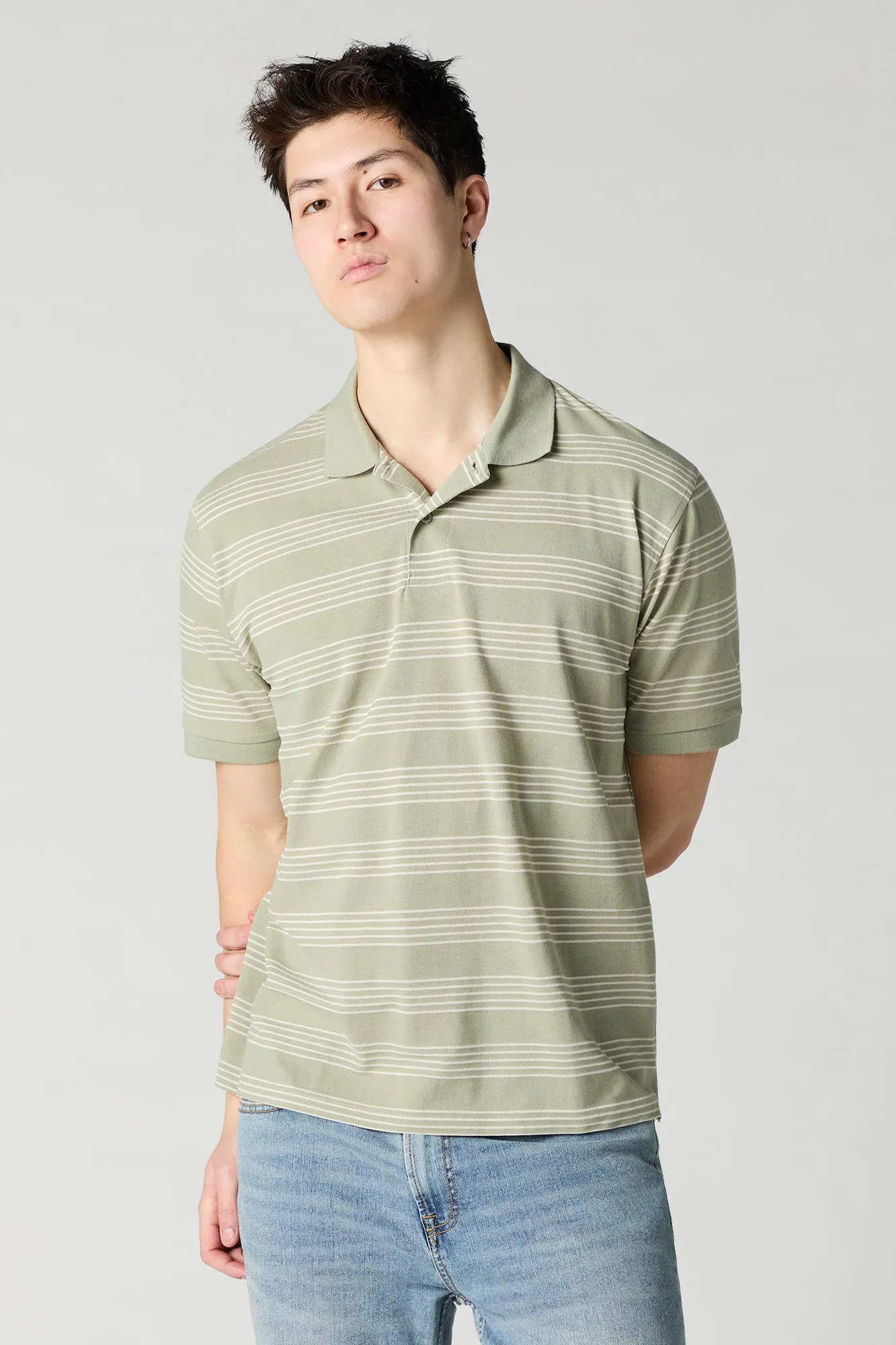 Multi Stripe Polo Top sold by Urban Planet