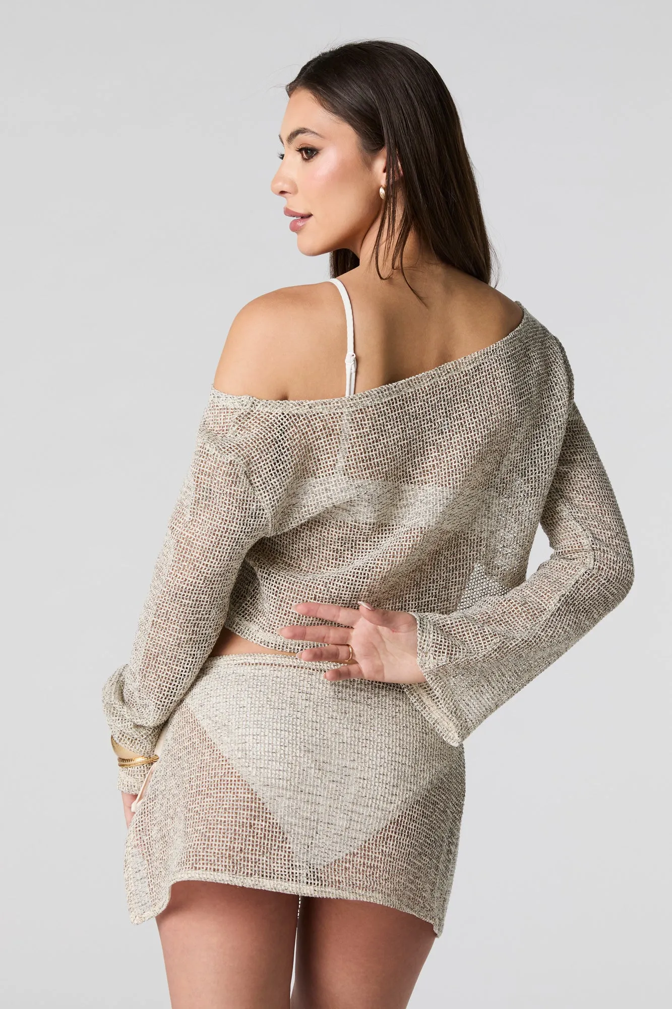 Fishnet Side Tie Mini Skirt Cover Up sold by Urban Planet product image thumbnail 2