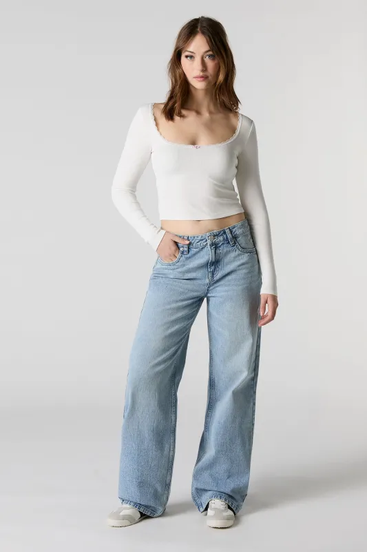 Light Wash Low Rise Skater Jean sold by Urban Planet