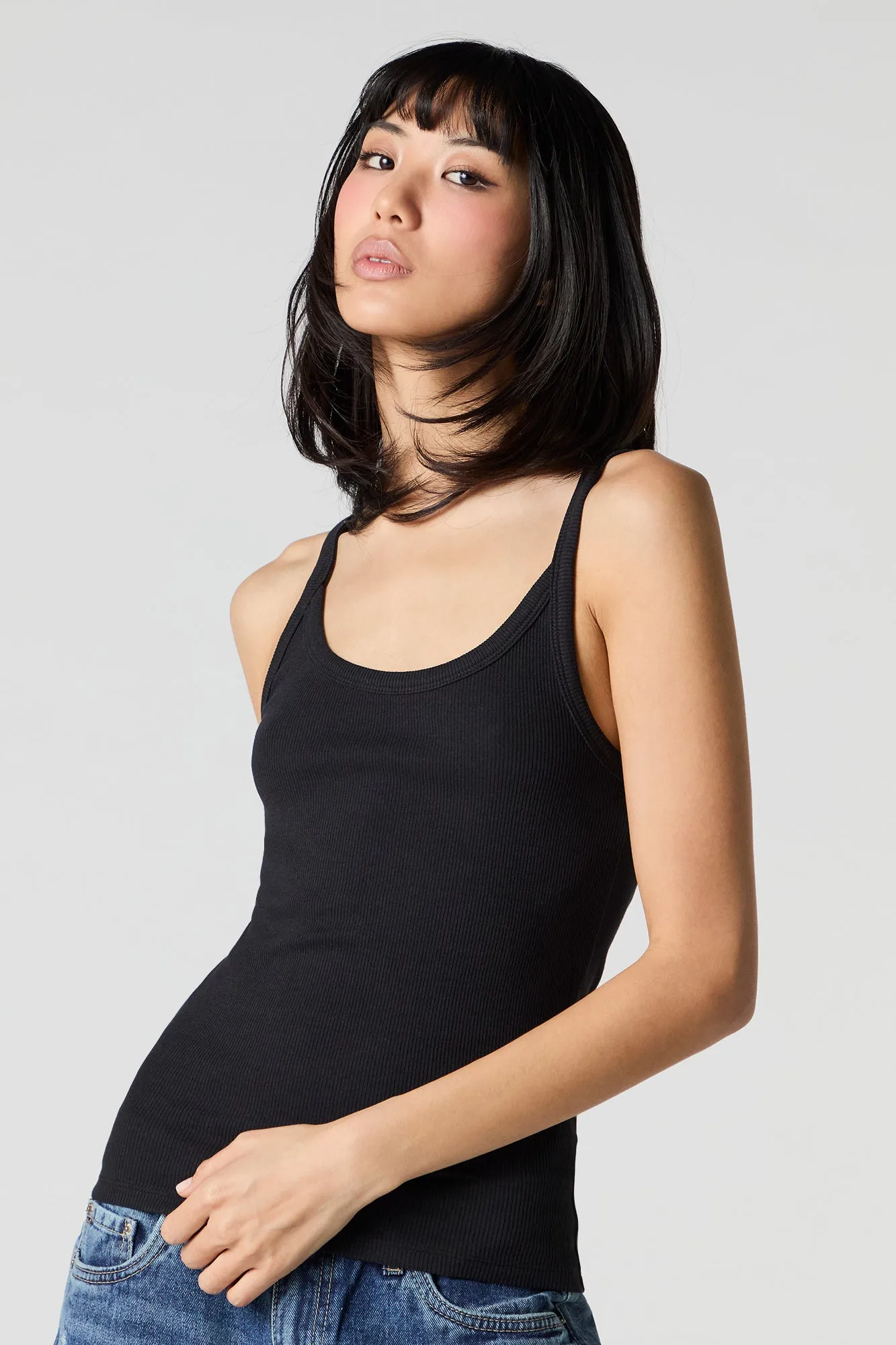 Ribbed Scoop Neck Tank sold by Urban Planet product image thumbnail 4