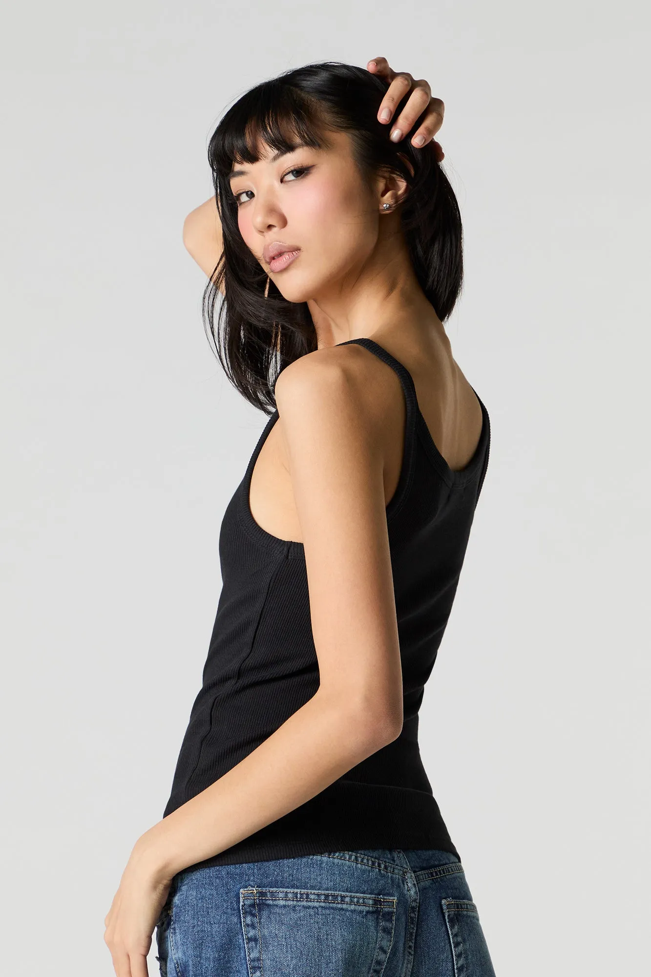 Ribbed Scoop Neck Tank sold by Urban Planet product image thumbnail 5