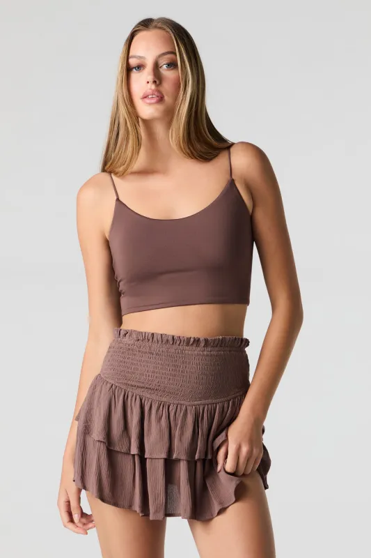 Smocked Waist Tiered Mini Skort sold by Urban Planet