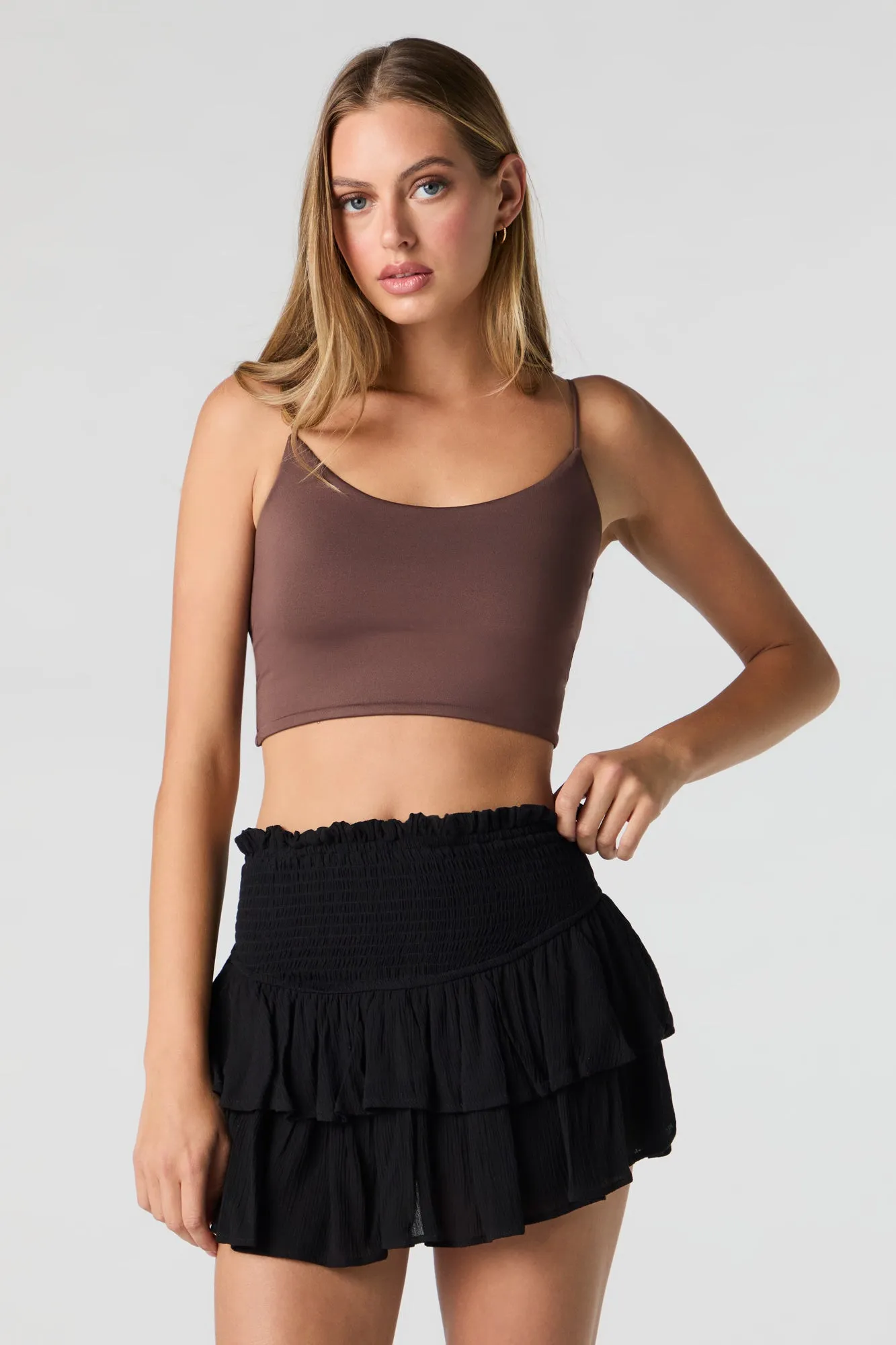 Minijupe-short volantée à taille smockée sold by Urban Planet product image thumbnail 5