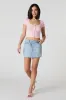 Knit Square Neck Button Front Crop Top sold by Urban Planet