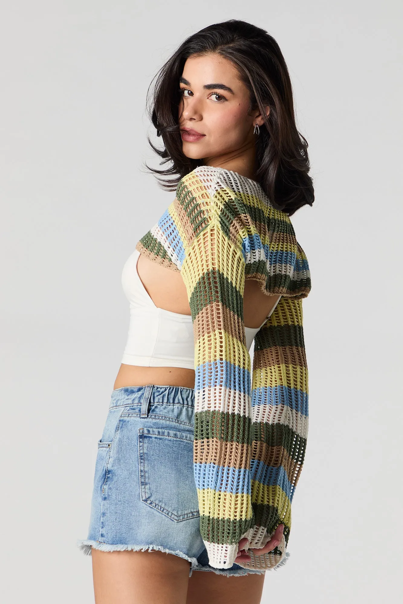 Chandail ultracourt en tricot ajouré sold by Urban Planet product image thumbnail 2