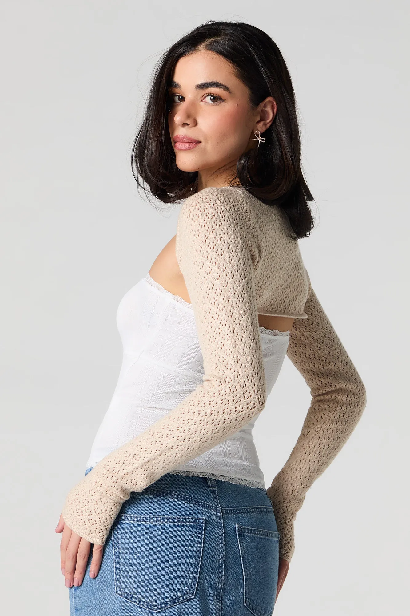 Boléro en tricot de pointelle sold by Urban Planet product image thumbnail 2