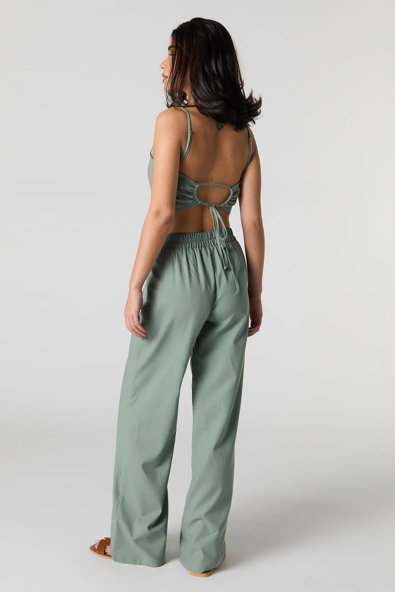 Linen Pleated Wide Leg Pant sold by Urban Planet product image thumbnail 3