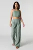 Linen Tie Back Cropped Tank sold by Urban Planet
