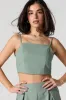 Linen Tie Back Cropped Tank sold by Urban Planet