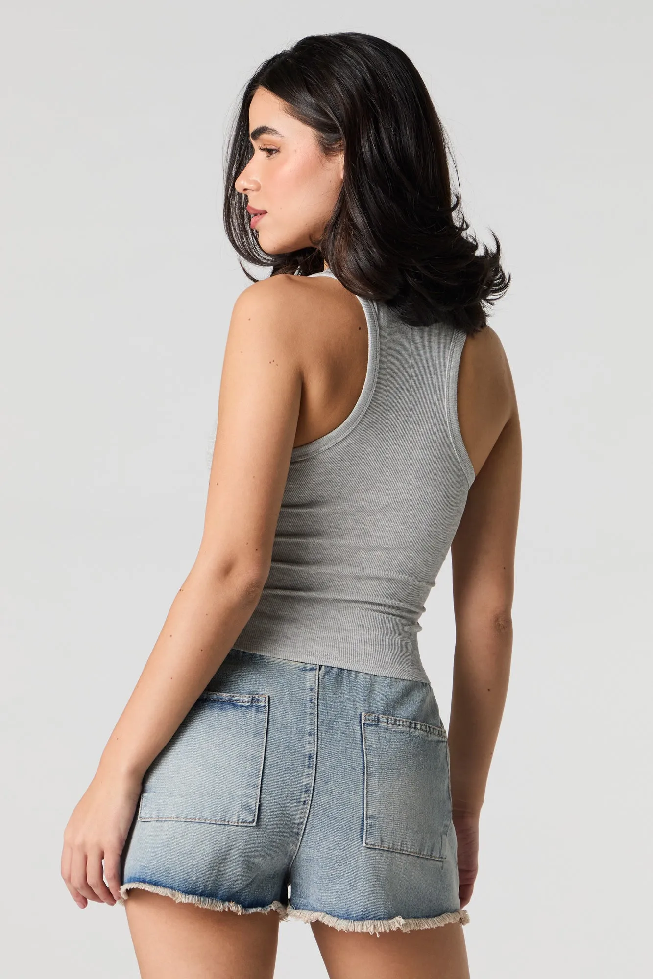 Drawstring Waist Frayed Denim Short sold by Urban Planet product image thumbnail 2