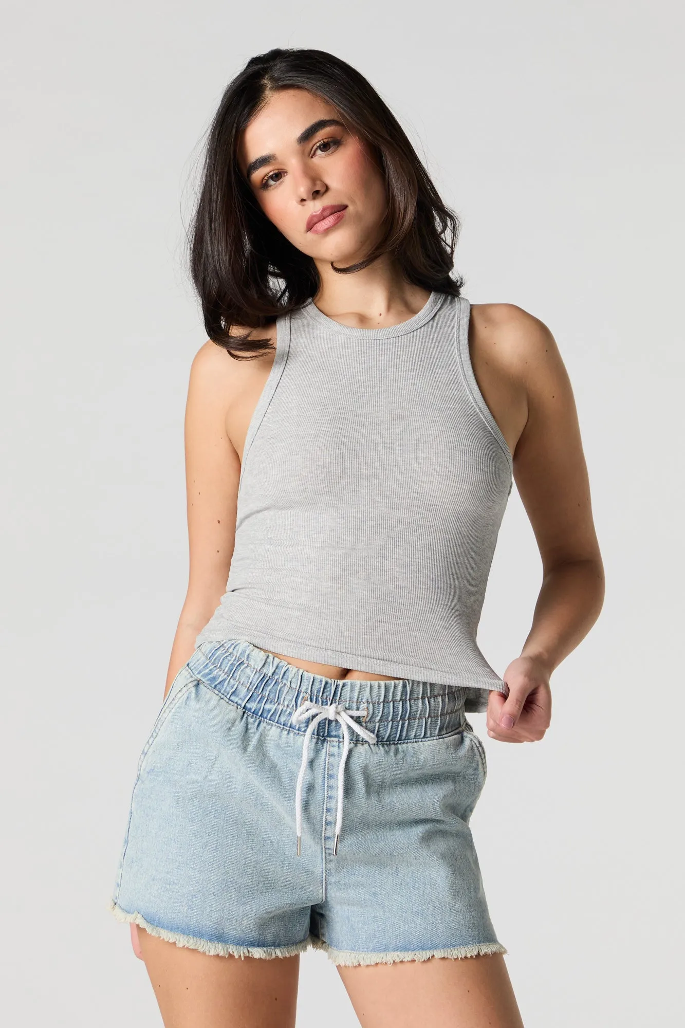 Drawstring Waist Frayed Denim Short sold by Urban Planet product image thumbnail 4