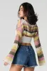 Short en denim avec bande de taille élastique et franges sold by Urban Planet