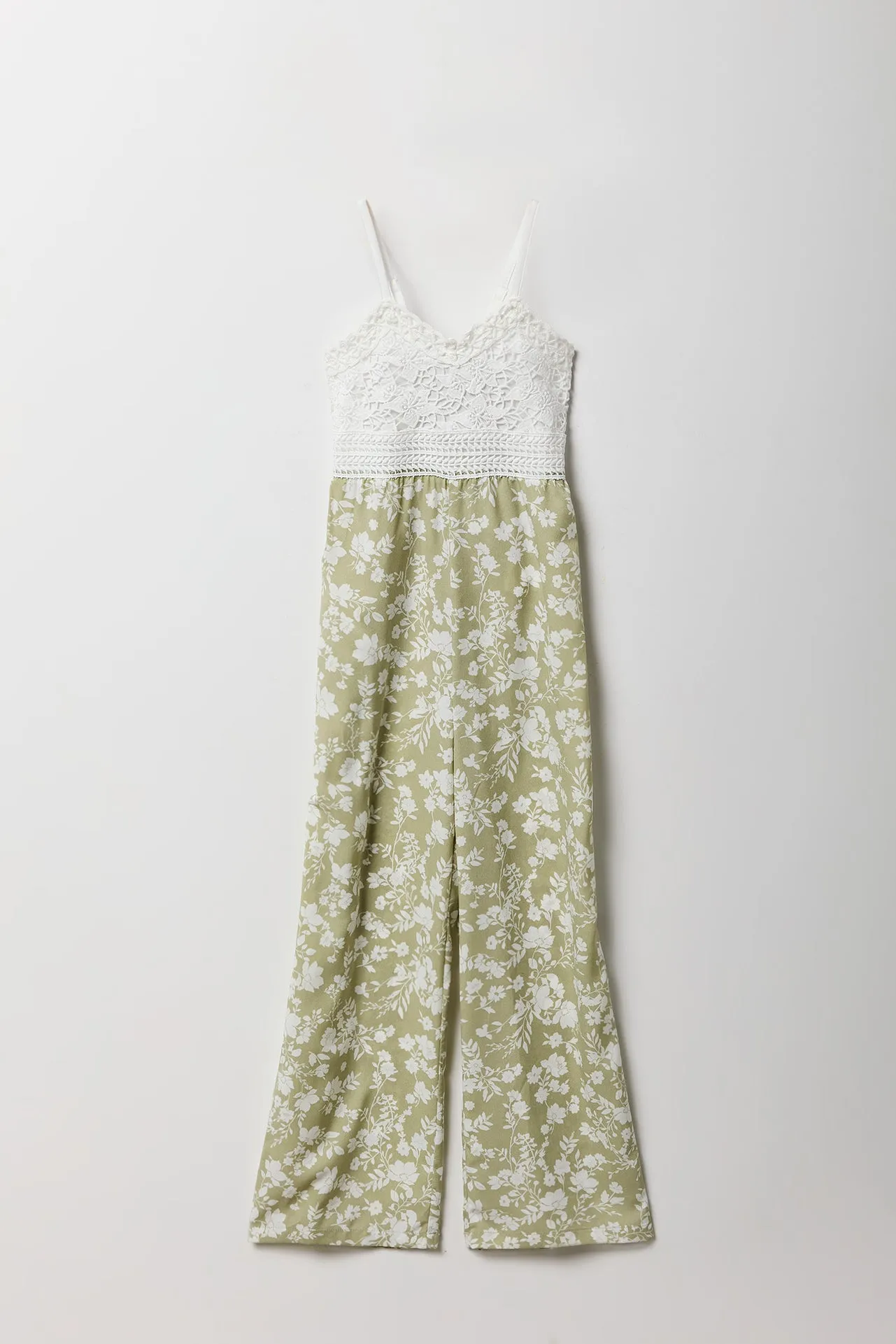 Girls Crochet Floral Wide Leg Jumpsuit sold by Urban Planet