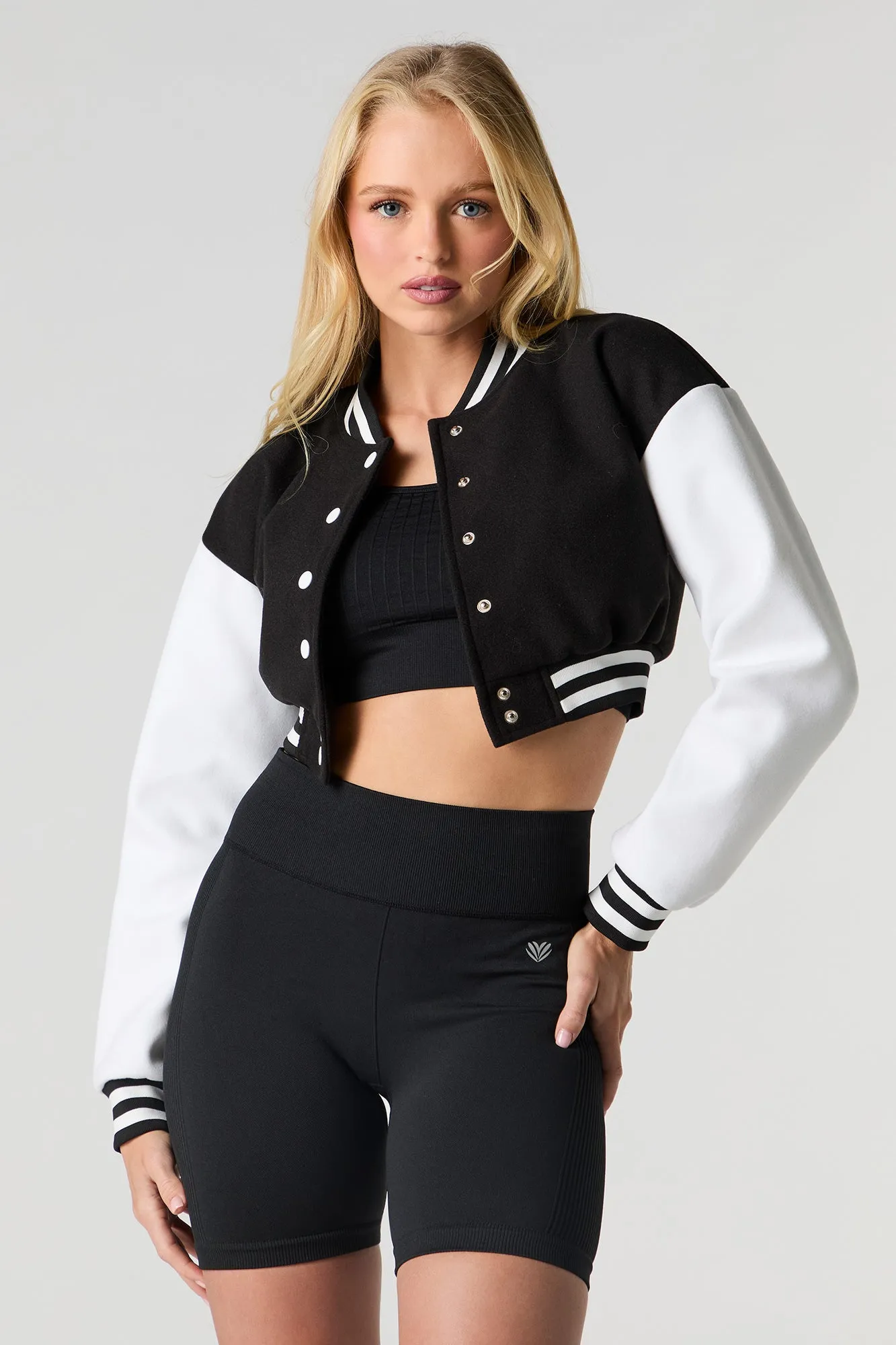 Blouson collégien écourté en molleton sold by Urban Planet product image thumbnail 5